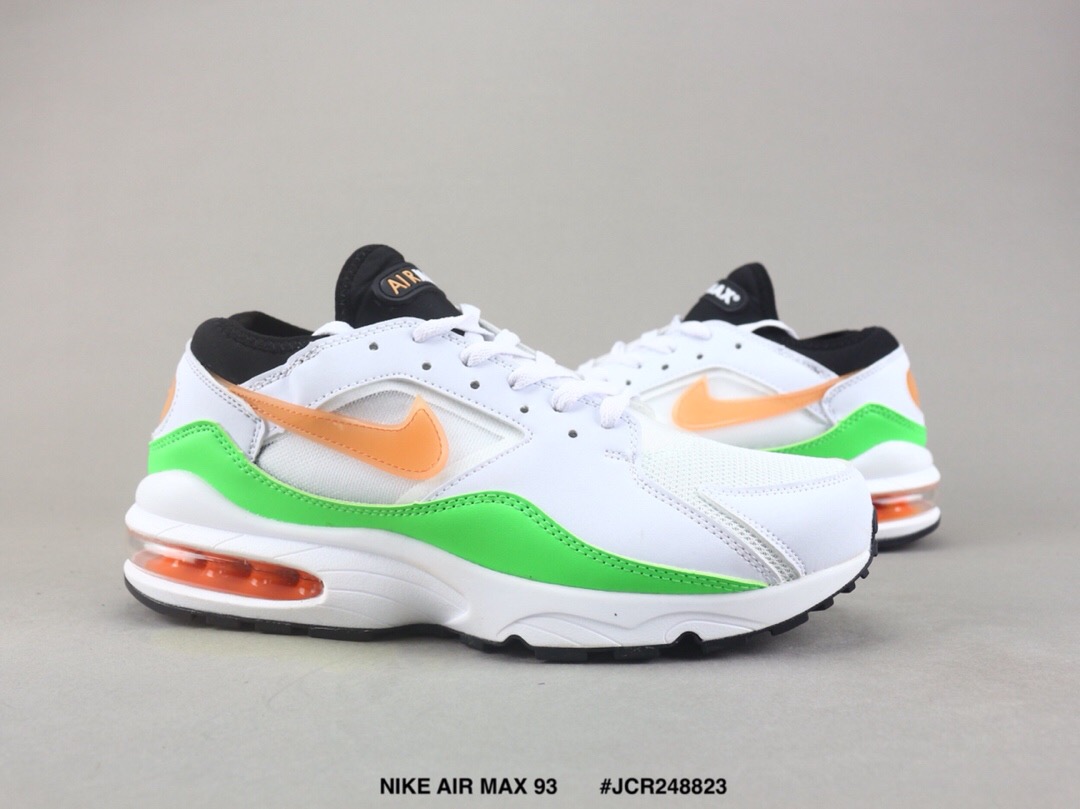 Men Nike Air Max 93 White Green Orange Running Shoes